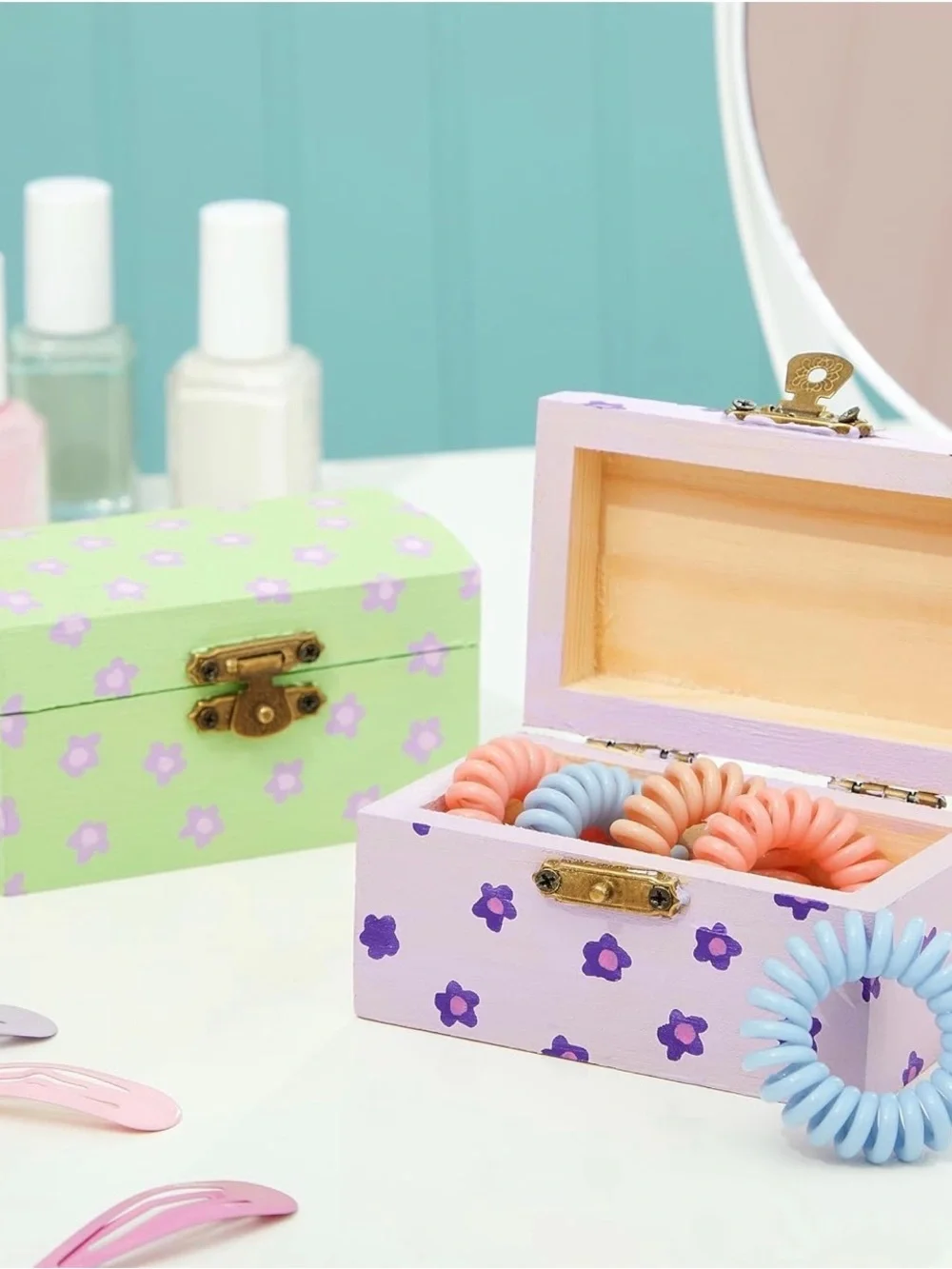 Natural Pine Jewelry Box Set - Unbranded, Cream Wood Finish